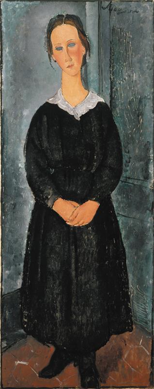 Cuadro de Amedeo Modigliani - La Jeune bonne (The Servant Girl)  (circa 1918)