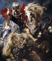 Cuadro de Peter Paul Rubens - Lucha de San Jorge y el dragón