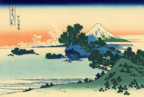 Cuadro de Katsushika Hokusai  - Playa de Shichiri en la provincia de Sagami