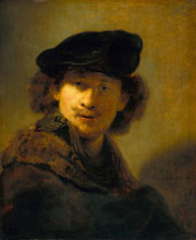 Cuadro de Rembrandt Harmenszoon van Rijn  - Autorretrato con boina de terciopelo