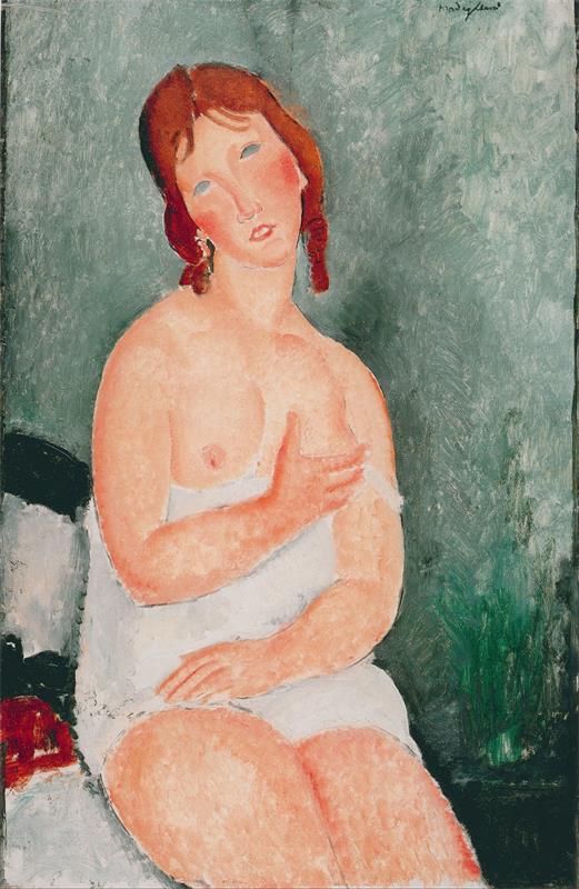 Cuadro de Amedeo Modigliani - Young Woman In A Shirt, 1918