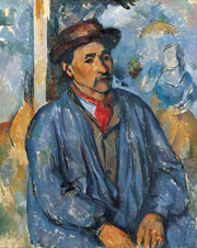 Cuadro de Paul Cézanne - Hombre en una Bata Azul