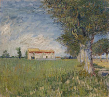 Cuadro de Vincent Willem van Gogh  - Casa de campo en un campo de trigo
