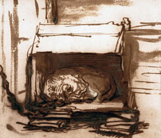 Cuadro de Rembrandt Harmenszoon van Rijn  - Perro guardián dormido