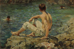 Cuadro de Henry Scott Tuke - Verde y oro