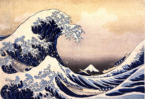 Cuadro de Katsushika Hokusai  - Treinta y seis vistas del monte Fuji - la gran ola de la costa de Kanagawa
