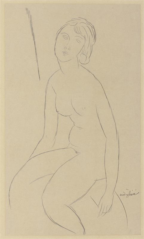 Cuadro de Amedeo Modigliani - Seated Nude (1918)