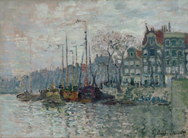 Cuadro de Oscar-Claude Monet - Vista de la Prins Hendrikkade y Kromme Waal en Amsterdam