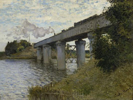 Cuadro de Oscar-Claude Monet - El Puente del Ferrocarril en Argenteuil II