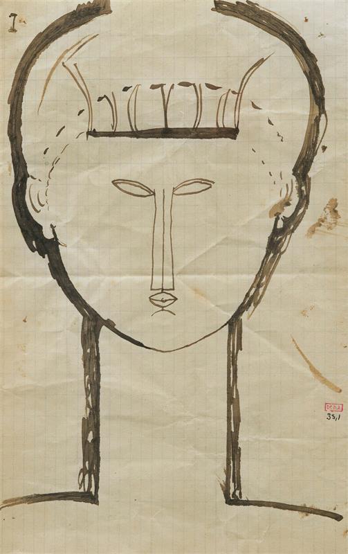 Cuadro de Amedeo Modigliani - Tête (circa 1913)