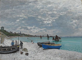 Cuadro de Oscar-Claude Monet - La Playa en SainteAdresse