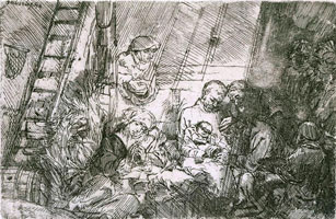 Cuadro de Rembrandt Harmenszoon van Rijn  - La circuncisión en el establo