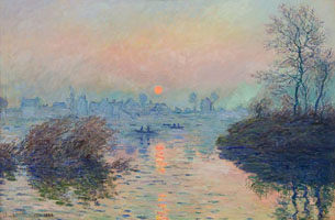 Cuadro de Oscar-Claude Monet - Puesta de sol en el Sena en Lavacourt Efecto de invierno
