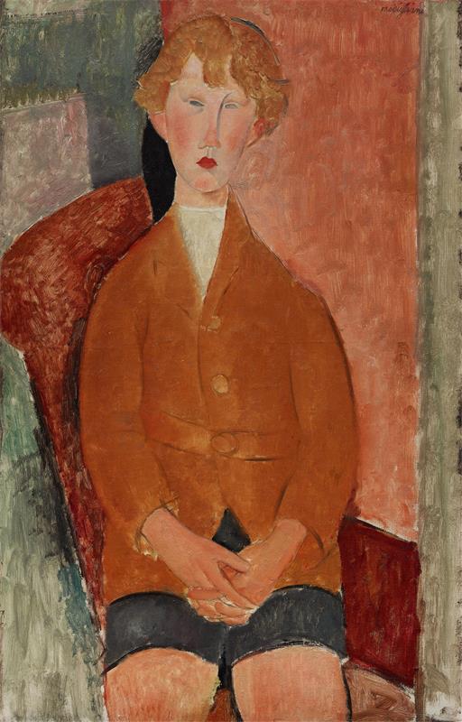 Cuadro de Amedeo Modigliani - Boy in Short Pants (About 1918)