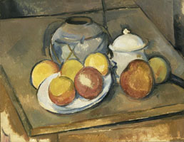 Cuadro de Paul Cézanne - Florero y Manzanas
