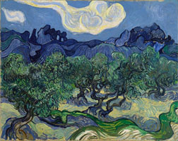 Cuadro de Vincent Willem van Gogh  - Olivos con los Alpilles en el fondo