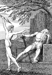 Cuadro de William Blake  - Para niños. Las Puertas del Paraíso, Lámina 10, -¡Mi Hijo! ¡mi hijo!-