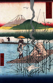 Cuadro de Utagawa Hiroshige - El río Sagami