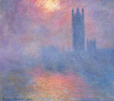 Cuadro de Oscar-Claude Monet - Casas del parlamento, Londres, Sol que rompe a través