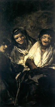 Cuadro de Francisco de Goya y Lucientes - Dos mujeres y un hombre 