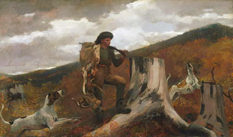 Cuadro de Homer winslow - Un cazador y perros