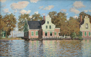 Cuadro de Oscar-Claude Monet - Casas en el río Zaan en Zaandam