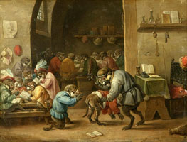 Cuadro de David Teniers (El Joven) - Monos en la Escuela