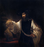Cuadro de Rembrandt Harmenszoon van Rijn  - Aristóteles con Busto de Homero