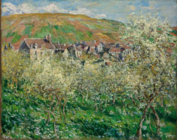 Cuadro de Oscar-Claude Monet - Ciruelos en flor en Vetheuil