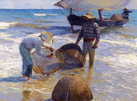 Cuadro de Joaquín Sorolla y Bastida - Pescadores valencianos