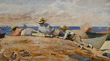 Cuadro de Homer winslow - Tres niños en la orilla