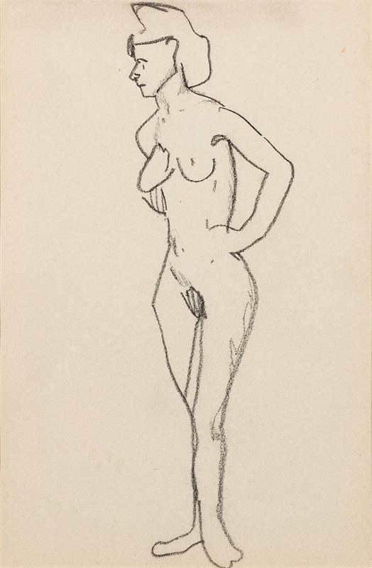 Cuadro de Amedeo Modigliani - Femme nue debout (1905