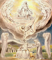 Cuadro de William Blake  - Satanás que va adelante de la presencia del señor