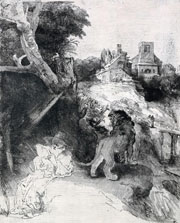 Cuadro de Rembrandt Harmenszoon van Rijn  - San Jerónimo en un paisaje italiano