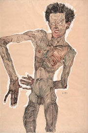 Cuadro de Egon Leo Adolf Schiele - Desnuda Autorretrato, Haciendo Muecas