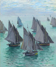 Cuadro de Oscar-Claude Monet - Barcos de pesca, Mar tranquilo