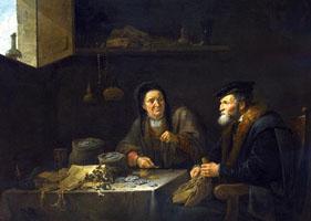 Cuadro de David Teniers (El Joven) - El Hombre codicioso