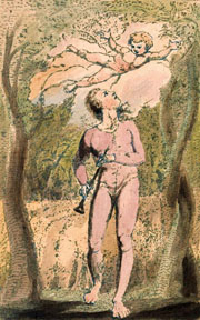 Cuadro de William Blake  - Canciones de Inocencia y de Experiencia, Placa 1, Frontispicio de Inocencia