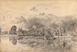 Cuadro de John Constable - Fulham Iglesia de todo el río