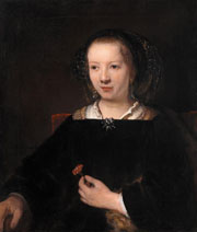Cuadro de Rembrandt Harmenszoon van Rijn  - Mujer joven con un Clavel