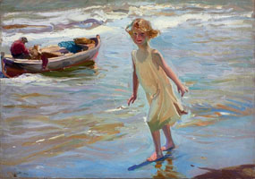 Cuadro de Joaquín Sorolla y Bastida - Niña en la playa, Valencia