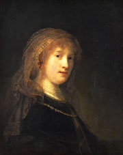 Cuadro de Rembrandt Harmenszoon van Rijn  - Saskia van Uylenburgh, la esposa del artista