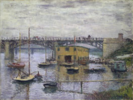 Cuadro de Oscar-Claude Monet - Puente en Argenteuil en un día gris