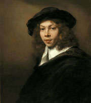 Cuadro de Rembrandt Harmenszoon van Rijn  - Joven con Boina Negra