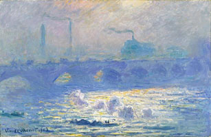 Cuadro de Oscar-Claude Monet - Puente de Waterloo, Luz del sol en la Niebla