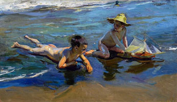 Cuadro de Joaquín Sorolla y Bastida - Niños en la playa