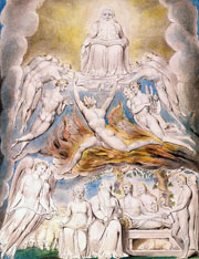 Cuadro de William Blake  - Satanás antes del trono de Dios
