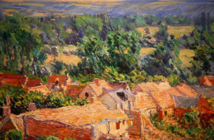 Cuadro de Oscar-Claude Monet - Vista del Pueblo de Giverny