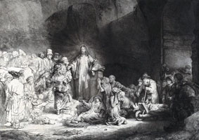 Cuadro de Rembrandt Harmenszoon van Rijn  - La predicación de Cristo