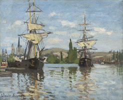 Cuadro de Oscar-Claude Monet - Los buques que naveguen en el Sena en Rouen